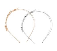 MOTHNUR 2Pcs French Style Hollow Butterfly Headband Lightweight Crown Hair Accessories with High Crown Design Elegant Gold Silver Tones for Weddings Parties Birthdays and Photo Props