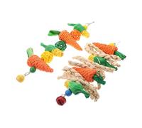 MOTHNUR 2Pcs Hamster Chew Carrot String Playthings for Small Pets Rabbit Guinea Pig Teeth Grinding Dental Care Hanging Random Color
