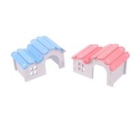 MOTHNUR 2pcs Hamster House Plastic Hideout Hut for Small Animals Cozy Sleeping Nest with Playful Pink Blue Colors Comfortable Resting Space for Dwarf Hamsters Mice and Guinea Pigs