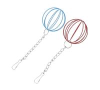 MOTHNUR 2pcs Hanging Bunny Feeder Balls for Small Pets Rabbit Hay Holder with Chain Dual Color Hay Storage and Play for Cage Exercise and Clean Feeding
