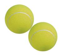 MOTHNUR 2Pcs Inflatable Giant Tennis Balls for Outdoor Play Rubber Pet Chew with Gas Needle Soft Flannel Surface Suitable for Dogs