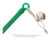 MOTHNUR 2pcs Interactive Cat Teaser Wand with Green Bamboo Stick and Replacement Heads Fun Self-play for Indoor Cats to Reduce Anxiety and Encourage Exercise