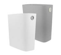 MOTHNUR 2pcs Kitchen Trash Can Set, Narrow Space Waste Bin for Bathroom and Office, Open-Top Rectangular Household Garbage Bucket in Grey and White