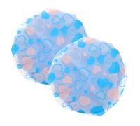 MOTHNUR 2pcs Ladies Shower Cap Double Layer Thickened Heart-shaped Hair Dryer Cap for Women Rapid Absorption and Quick Drying Reusable Bath Bonnet for Home Travel Gym Hair Care