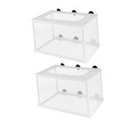 MOTHNUR 2pcs Large Fish Breeder Net with Suction Cups Hatchery Incubator for Aquarium Fish Tank Separation and Survival Improvement