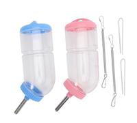 MOTHNUR 2Pcs Leakproof Pet Water Bottle for Small Animals with Stainless Steel Bite-resistant Nozzle Easy to Clean and Hang Suitable for Guinea Pigs Rabbits Chinchillas Pink Random Color