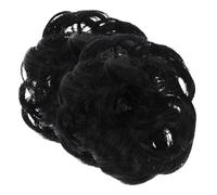 MOTHNUR 2pcs Messy Bun Hairpiece for Women Natural Black High Temperature Silk Fake Hair Extensions Easy to Use Voluminous Ponytail Hair Donut Accessory