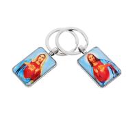 MOTHNUR 2pcs Mini Bible Photo Frame Keychains Red Orange Lightweight Religious Inspirational Accessories for Adults Portable Anti-loss Stylish Charm for Backpack Car Home Office