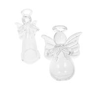 MOTHNUR 2Pcs Mini Glass Angel Pendant Lightweight DIY Hanging Ornaments for Car and Home Decor Adorable Guardian Angel Statues Family and Friends