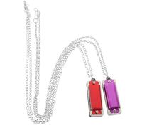 MOTHNUR 2pcs Mini Harmonica Necklace Pendant for Musical Instrument Colorful Portable Harmonica Pendant to Enhance Music Cognition and Brain Development Random Color