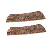 MOTHNUR 2Pcs Natural Reptile Tree Bark Climb Platform for Lizards Geckos Bearded Dragons Terrarium Decor Turtle Basking Accessories Stain Resistant Safe for Aquariums