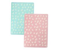 MOTHNUR 2pcs Non-slip Pet Feeding Mats PP EVA Dog Cat Food Water Bowl Pads Cushion Floor Pads for Puppies and Cats Random Color