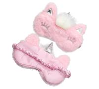 MOTHNUR 2Pcs Plush Cartoon Eye Masks for Soft Lightweight Sleep Covers for Travel Home Office Breathable Blackout Blindfolds Eye Strain and Promote Rest