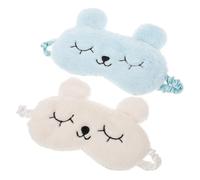 MOTHNUR 2pcs Plush Rabbit Eye Mask Mask for Blocking Eye Fatigue and Headache Comfortable Blindfold for Travel Relaxation and Rest Includes White Light Blue