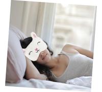 MOTHNUR 2pcs Plush Sleep Mask for Adults Adjustable Light Blocking Eye Cover with Cute Purple Fox and White Rabbit Designs Soft Comfortable Sleepover Eye Masks for Boys Unisex