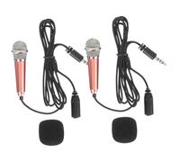 MOTHNUR 2pcs Portable Tiny Microphones for Phone Laptop Lightweight Mini Vocal Mics for Podcasting Singing Interviewing Video Blogging Live Streaming No External Power Needed