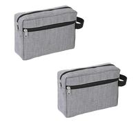 MOTHNUR 2pcs Portable Travel Wash Bags Double-Layer Handheld Toiletry Bags Gray Personal Care Makeup Organizer for Women and Men