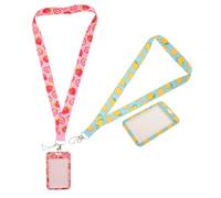 MOTHNUR 2Pcs Premium Badge Holder with Lanyard Id Card Sleeve for Work and School Secure Name Tag Protector Adorable Bus and Access Card Case