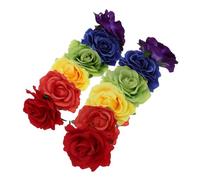 MOTHNUR 2pcs Rainbow Color Rose Headband Floral Garland Lightweight Comfortable Hair Accessory for Women Weddings Parties Prom Festivals