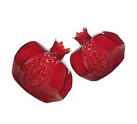 MOTHNUR 2Pcs Red Pomegranate Shaped Glass Vases Set, Small and Large Floral Vases for Flower Arrangements, Boho Style Red Glass Containers for Living Room and Dining Table Décor