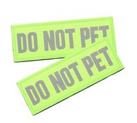 MOTHNUR 2Pcs Reflective Service Dog Do Not Pet Patch Adhesive Harness Patches for Safety Visibility Dog Vests and Harnesses Removable Label for Night Protection