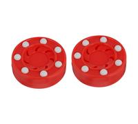 MOTHNUR 2pcs Roller Hockey Pucks Professional Game Puck for Indoor Outdoor Training and Competition Smooth Sliding Surface Red