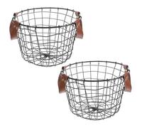 MOTHNUR 2pcs Rustic Metal Fireplace Log Basket Weather-resistant Round Iron Wood Stove Stacking Rack for Indoor Outdoor Patio Vintage Firewood Holder Cabin Organizer with Spacious Capacity