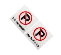 MOTHNUR 2pcs Self-adhesive No Parking Signs Reflective Weatherproof Acrylic Driveway and Street Warning Stickers Easy Install Clear Message Safety Compliance