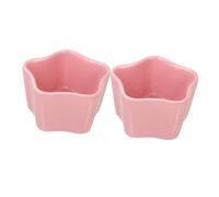 MOTHNUR 2pcs -shaped Small Pet Food Bowls for Hamsters and Small Animals Stable Non-tip Design Easy to Clean Feeding Dish for Food and Water Pink Lucky Star Pattern