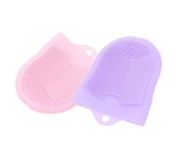 MOTHNUR 2Pcs Silicone Face Cleansing Brush Gentle Exfoliating Facial Scrubbers with Soft Massage Skin Care Portable and Lightweight Makeup Removal Tool for Women Pink and Purple