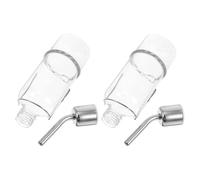 MOTHNUR 2pcs Small Pet Water Dispenser 180ml Glass Bottle for Cage Hanging, Puppy Water Feeder and Dog Crate Drinking Fountain, Pet Feeding Equipment for Dogs and Cats