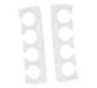 MOTHNUR 2pcs Soft Silicone Feet Toe Separators for Nail Art and Pedicure Reusable Toe Dividers for Proper Alignment Pressure Relief and Overlapping Correction Semi-transparent White