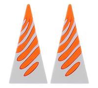 MOTHNUR 2Pcs Spiral Cone Fidget Desk Decoration, Impossible Pyramid Pass through Sculpture, Office Stress Relief, Unique 3D Printed Orange and White Desktop Pyramid