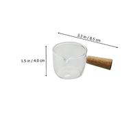 MOTHNUR 2pcs Transparent Glass Milk Pitchers Mini Frothing Jug for Coffee Latte Party Home Use Multi-use Milk Pitcher with Accurate Measurement