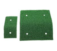 MOTHNUR 2PCS Turtle Basking Platform and Climbing Ramp Set Artificial Grass Turf, Small Large Resting Terrace for Reptiles and Turtles, Aquarium Habitat Accessory