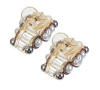 MOTHNUR 2pcs Vintage Pearl Hair Claw Clips Hairpins for Thick Thin Hair Elegant Heart-shaped Styling Accessories for Women and Parties