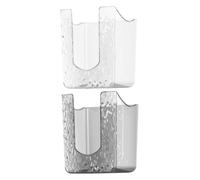 MOTHNUR 2pcs Wall Mount Tissue Box Holder with Stylish Wave Pattern Transparent White Grey Bathroom and Kitchen Wipes Dispenser for Neat Storage and Easy Access
