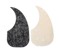 MOTHNUR 2pcs Waterdrop Shaped Guitar Pickguard Replacement for Acoustic Electric Ukulele Self Adhesive Scratch Plate Protector for Folk Instruments Comfortable Strumming Accessory in Black