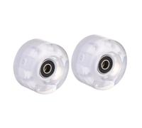 MOTHNUR 2pcs Wear-resistant Double-row Roller Skate Wheels with Bearings White Light Up Replacement for Outdoor Concrete and Asphalt Surfaces Smooth and Performance