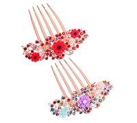 MOTHNUR 2pcs Women Flower Rhinestone Hair Combs Lightweight Alloy Hair Clips for Brides and Non Slip Bridal Hairpin Accessories for Special Occasions and Daily Use
