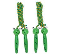MOTHNUR 2PCS Wood Handle Jump Ropes with Cartoon Frog Pattern for Students Soft Rope Fitness Workout for Skipping Exercise and Sports Training