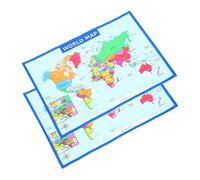 MOTHNUR 2Pcs World Map Posters for Educational Wall Art Preschool Classroom Cognitive Learning Charts for Boys Nursery Home Decor