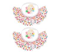 MOTHNUR 2Set Reusable Polka Dot Pet Birthday Hat and Bandana Set with Lace Scarf Elegant Princess Style for Cats and Dogs Versatile Christmas Outfit and Party Decoration Celebration