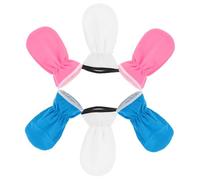 MOTHNUR 3 Pairs Paraffin Wax Spa Gloves Hand Care Mitts for Moisturizing Skin Repair and Circulation Boost with Breathable Comfortable Fit White Blue Pink Hand Masks for Dry