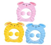MOTHNUR 3 Pcs Adjustable Shampoo Hat EVA Thickened Bathing Caps for Boy Girl Water-Resistant Hair Wash Shield with Four Buckles Bright Colors for Comfortable Bath and Haircut Protection