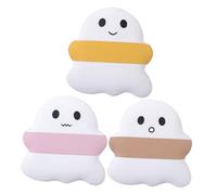 MOTHNUR 3 pcs Cute Makeup Powder Puff for Women Soft Dual-use Beauty Sponges for Liquid Foundation Concealer Isolation Cream Application Portable Finger Puff Trio in Pink Yellow Brown