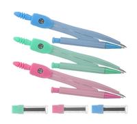 MOTHNUR 3 Sets Student Math Compasses Kit Metal Drawing Circles Tool with Blue, Pink, Green for School Geometry and Technical Drafting Supplies
