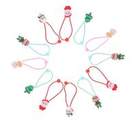 MOTHNUR 30pcs Christmas Cute Elastic Hair Bands No-damage Ponytail Holders for Girls Christmas Santa Snowman Girls Tree Headwear Boys and Hair Tie
