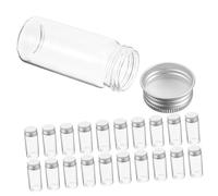 MOTHNUR 30pcs Clear Glass Test Tube Vials with Screw Caps Portable Sealed Mini Medicine Jars for Capsules Powder Herbs Leak- Reusable Small Sample Containers for Travel and Lab Use