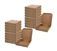 MOTHNUR 30pcs Kraft Pizza Boxes Folding Cardboard Takeout Containers for Hot Food Retention Multipurpose Carrier and Bakery Packaging Blank Surface for Custom Branding Sturdy Kraft Paper